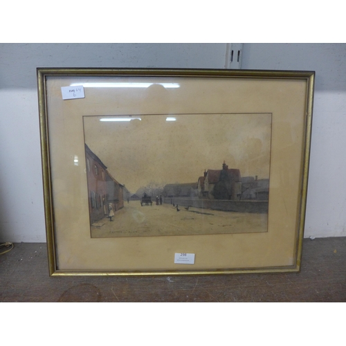 289 - Trythall Rowe, A Village Street, Berkshire, watercolour, framed