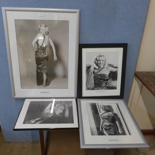 308 - Four Marilyn Monroe prints, framed