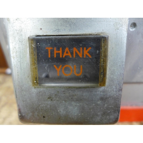 326 - A vintage Cardmaster bubble gum vending machine with 'free card every time'