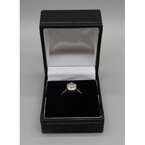 1035 - A circa 1920 platinum set solitaire diamond ring, 1.75ct diamond weight, colour H/I, (estimated), cl... 