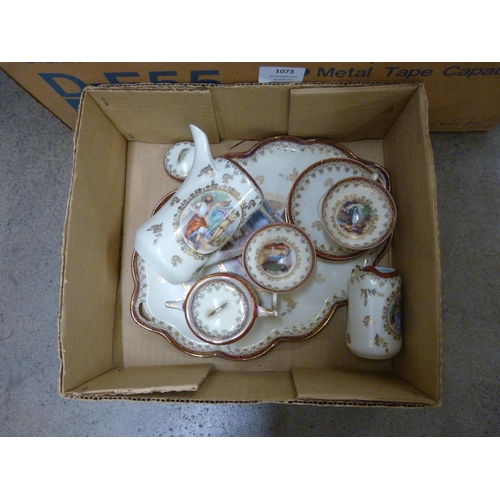 1073 - A small coffee service with tray, Colclough tea ware, etc. **PLEASE NOTE THIS LOT IS NOT ELIGIBLE FO... 