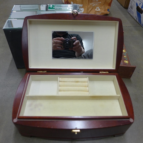 1080 - Two jewellery chests and a key cupboard **PLEASE NOTE THIS LOT IS NOT ELIGIBLE FOR POSTING AND PACKI... 