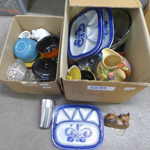 1088 - Assorted glass, china, etc. **PLEASE NOTE THIS LOT IS NOT ELIGIBLE FOR POSTING AND PACKING**