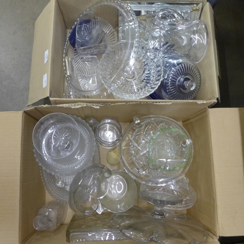 1100 - A collection of glassware including bowls, cake stands, etc. **PLEASE NOTE THIS LOT IS NOT ELIGIBLE ... 