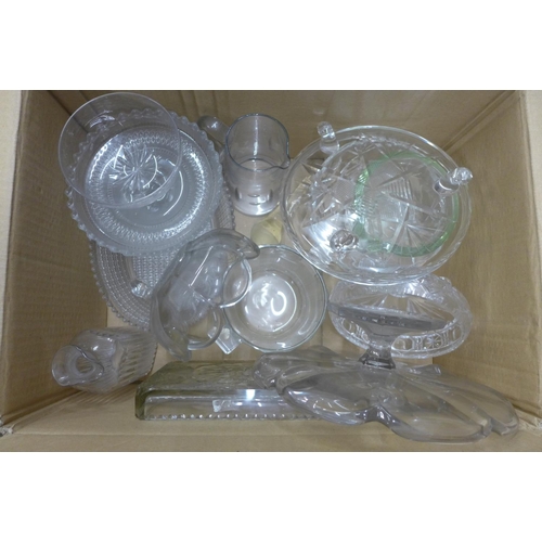 1100 - A collection of glassware including bowls, cake stands, etc. **PLEASE NOTE THIS LOT IS NOT ELIGIBLE ... 