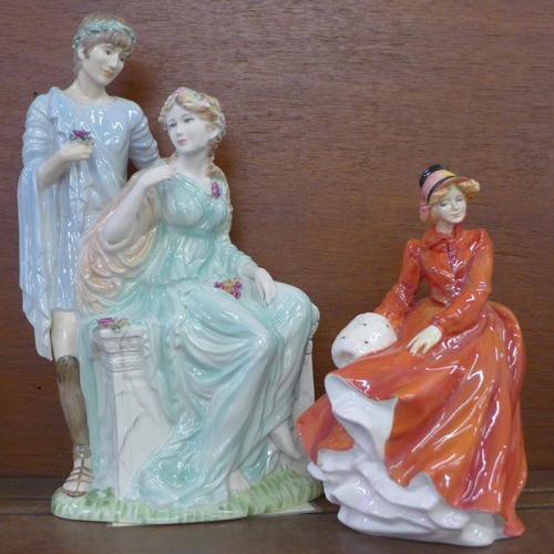 611 - Two figures, Royal Doulton Alexandra and limited edition Wedgwood Adoration with certificate