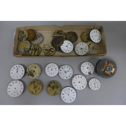 628 - A collection of pocket watch movements