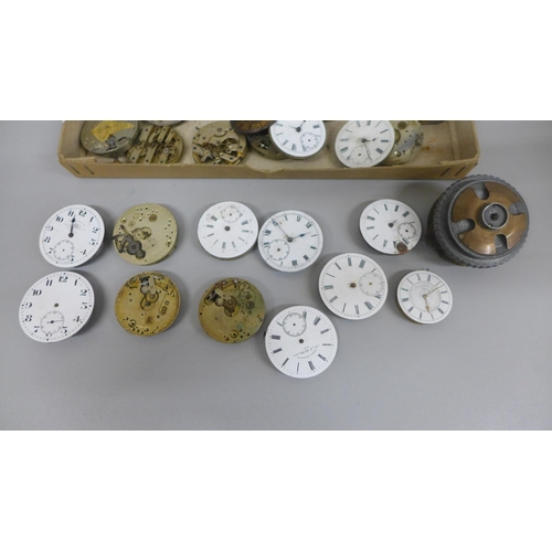 628 - A collection of pocket watch movements
