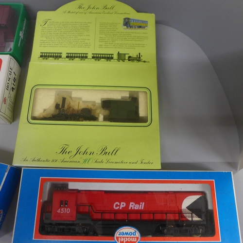 629 - Two U.S. Model Power model railway locomotives, a Bachmann The John Bull HO model locomotive and fou... 