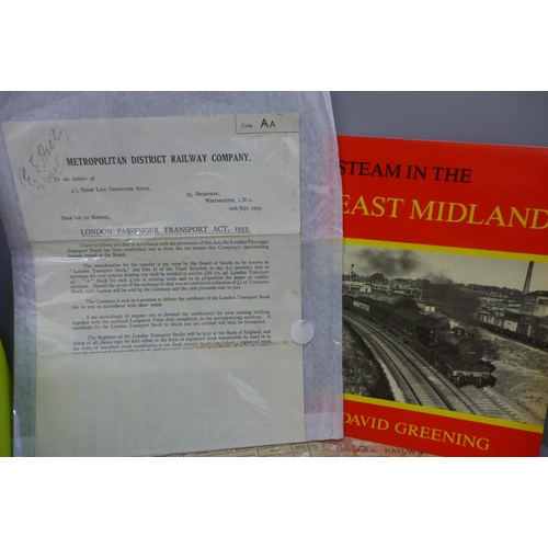 699 - Railway ephemera; a box of railway ephemera with official forms, postcards, re-print photographs of ... 