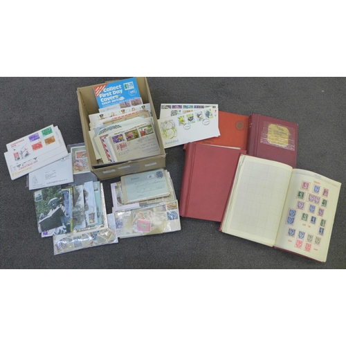 706 - Stamps; a box of stamp albums and covers