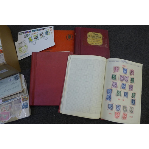 706 - Stamps; a box of stamp albums and covers