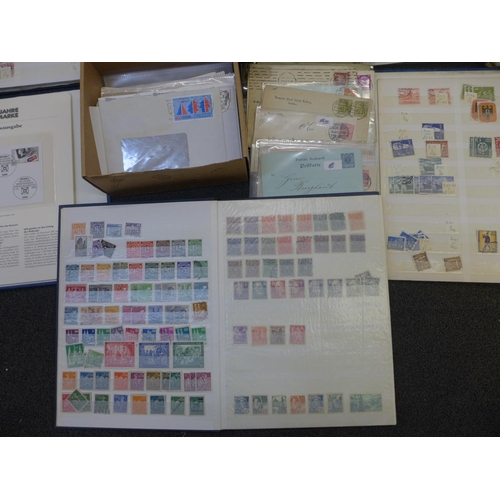 730 - Stamps; a collection of German stamps, covers, postal history, etc.