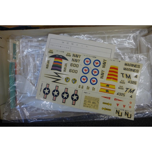 749 - Four model aircraft kits, Esci, 2x Heller and Fujimi