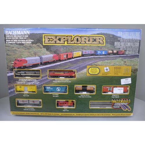 757 - A Bachmann Explorer N scale electric train set, boxed