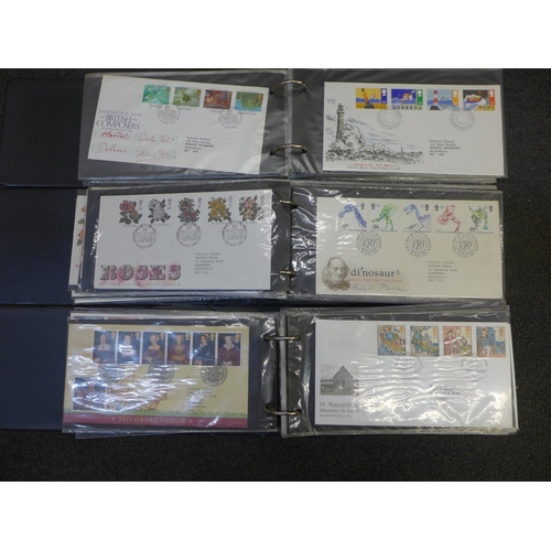 763 - Stamps; three albums of GB first day covers from 1982-2001