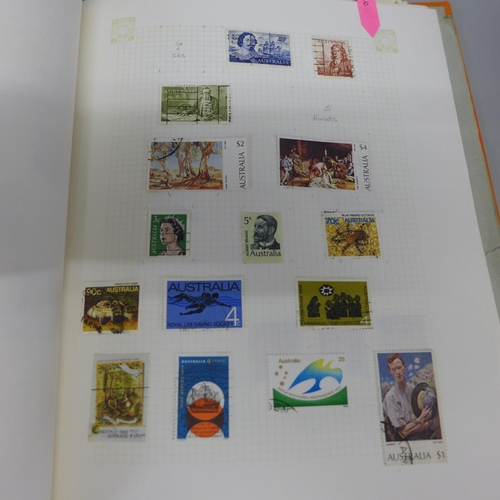 780 - Three stamp albums, GB, Australia, Canada and world stamps, etc.