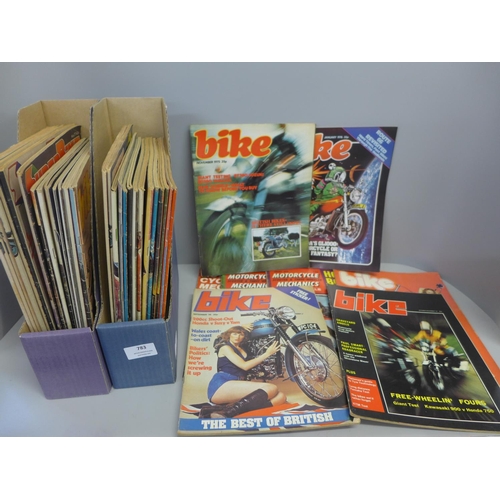 783 - A collection of over 30 Motorcycle Enthusiast magazines, 1970's and 80's