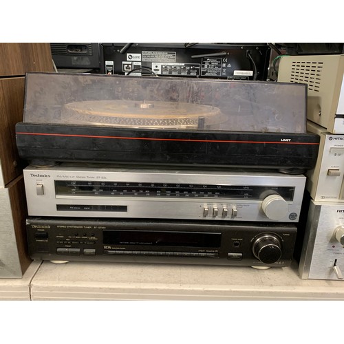 2275 - Two Technics stereo tuners and a Technics record deck