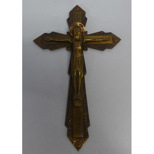 801 - A metal crucifix, 30cm