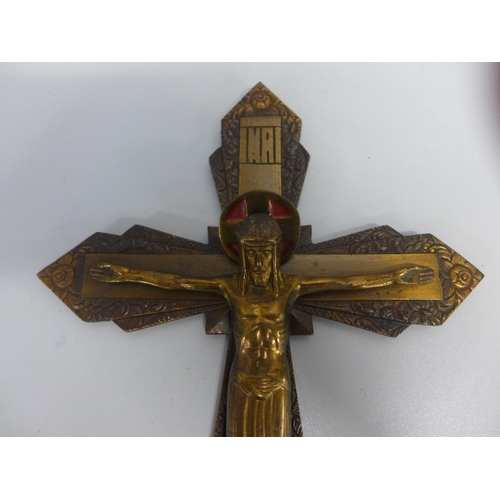 801 - A metal crucifix, 30cm