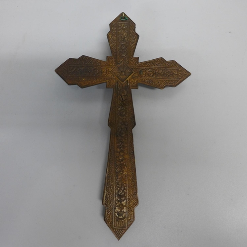 801 - A metal crucifix, 30cm