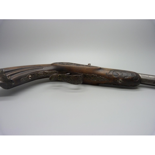 828 - A circa 1900 Belgian gallery pistol, 38cm