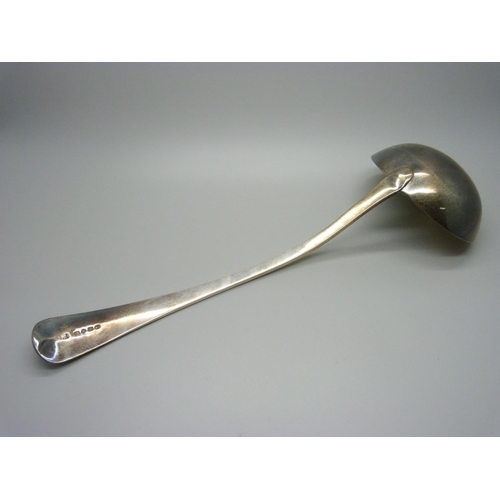 838 - A George IV silver ladle, London 1828, 220g