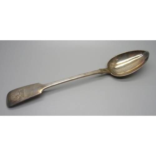 839 - A large William IV silver serving spoon, London 1831, 150g, 30cm