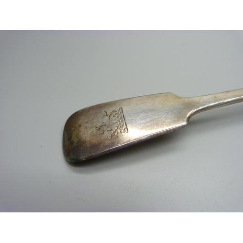 839 - A large William IV silver serving spoon, London 1831, 150g, 30cm