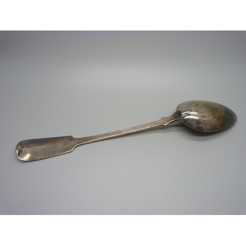 839 - A large William IV silver serving spoon, London 1831, 150g, 30cm