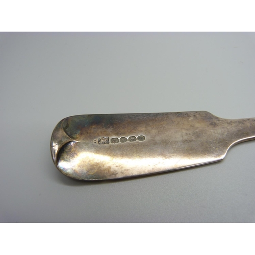 839 - A large William IV silver serving spoon, London 1831, 150g, 30cm