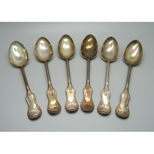 867 - A set of six Victorian Scottish silver spoons, Glasgow 1844, 327g