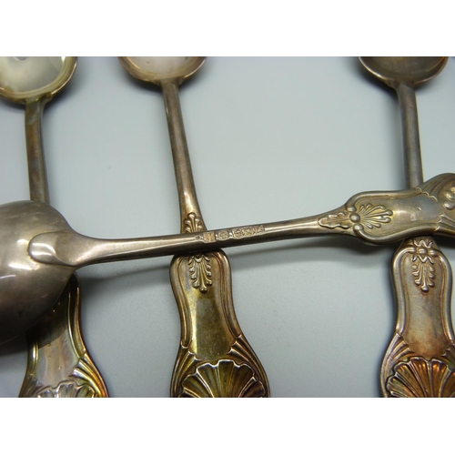 867 - A set of six Victorian Scottish silver spoons, Glasgow 1844, 327g