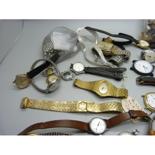 869 - A collection of lady's wristwatches and parts, a/f