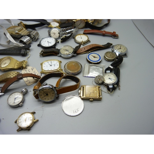 869 - A collection of lady's wristwatches and parts, a/f