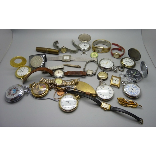 875 - A collection of watches, fob watches, etc.