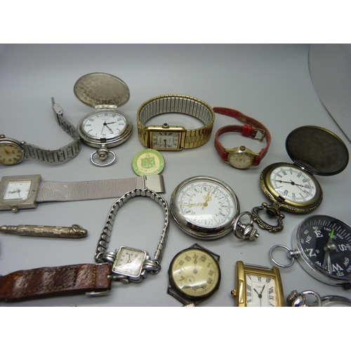 875 - A collection of watches, fob watches, etc.