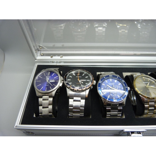 894 - A case of six wristwatches, all Sekonda