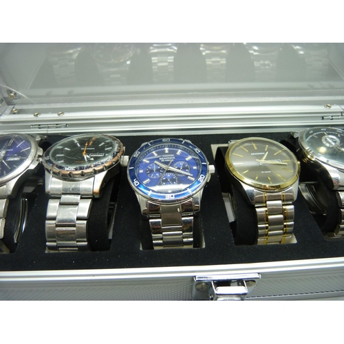 894 - A case of six wristwatches, all Sekonda