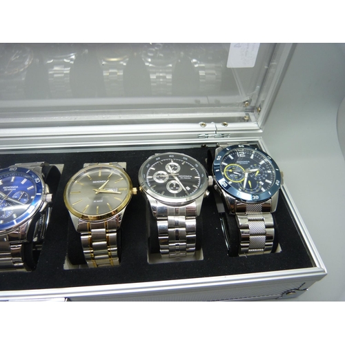 894 - A case of six wristwatches, all Sekonda