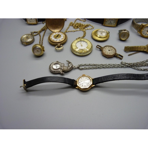 962 - Pendant watches and wristwatches including Oris and Seiko