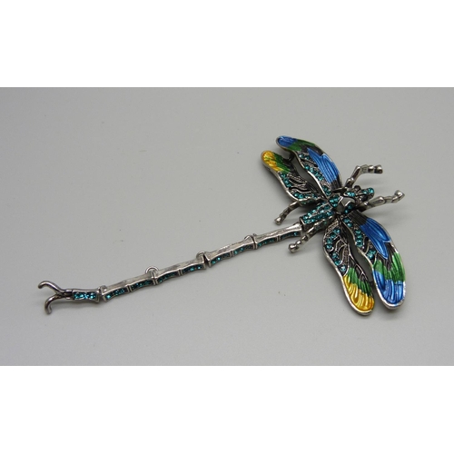 964 - An articulated dragonfly brooch