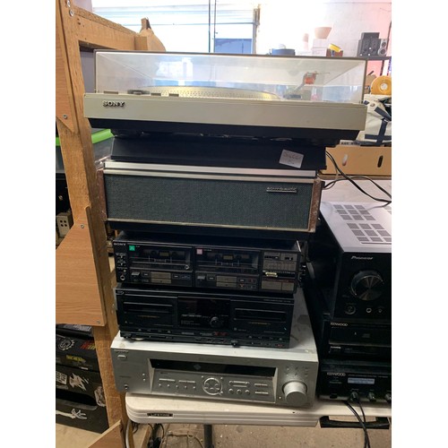 2289 - Sony separates job lot: AV amp controller, 2 double cassette decks, TC106 solid state reel to reel t... 