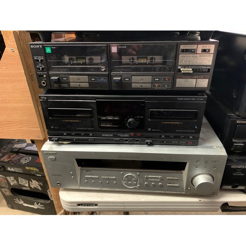 2289 - Sony separates job lot: AV amp controller, 2 double cassette decks, TC106 solid state reel to reel t... 