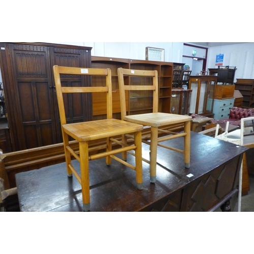 163 - A pair of beech child's chairs