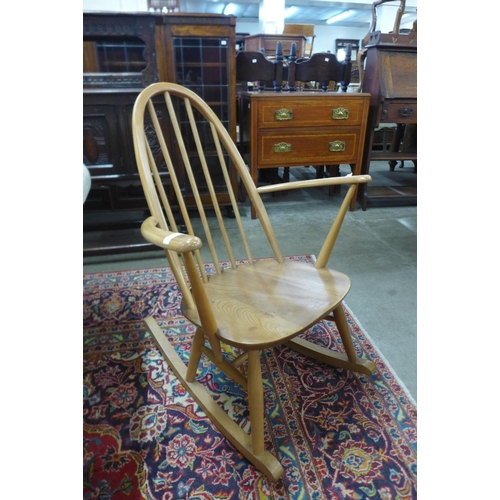 18 - An Ercol Blonde elm and beech Quaker rocking chair