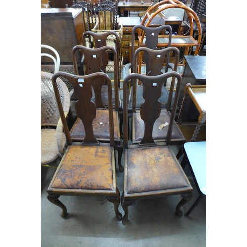 230 - A set of six Queen Ann style mahogany chairs