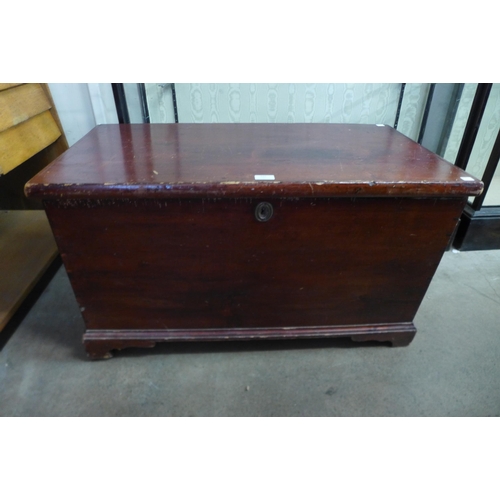 240 - A Victorian stained pine blanket box