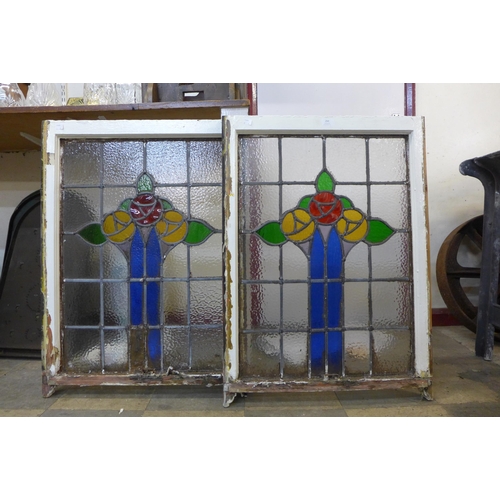 250 - A pair of Edward VII stained glass windows